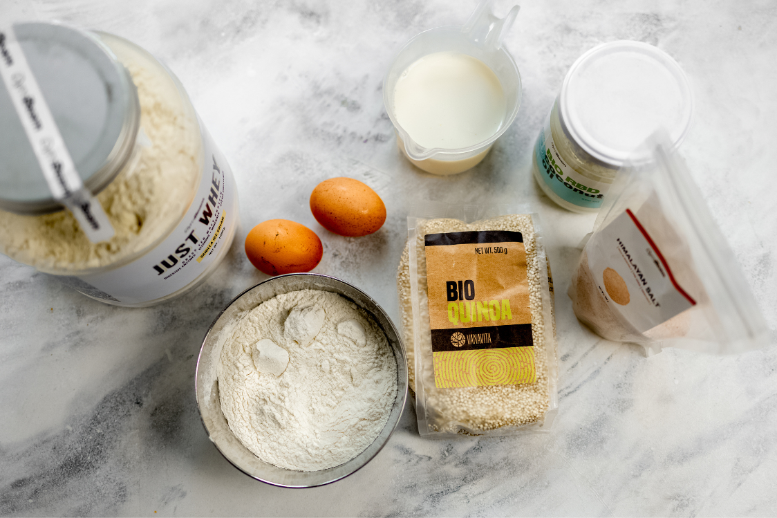 Pancake proteici con quinoa - Ingredienti Pancake proteici con quinoa - Ingredienti