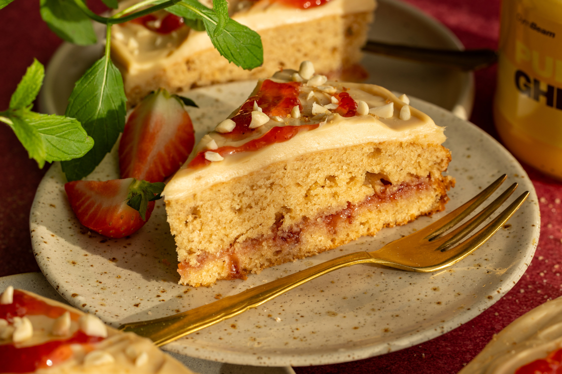 Torta al burro di arachidi e confettura Torta al burro di arachidi e confettura