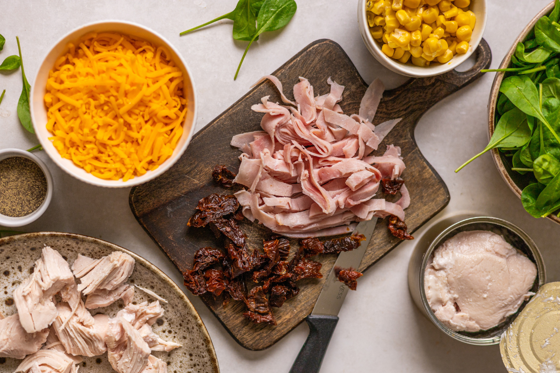 Ciambellone salato con pollo, spinaci e formaggio - Ingredienti: