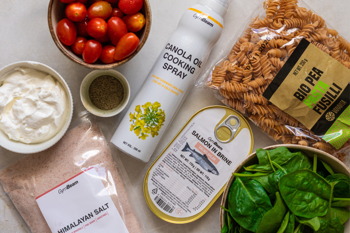 Krémové těstoviny s lososem - ingredience Krémové těstoviny s lososem - ingredience