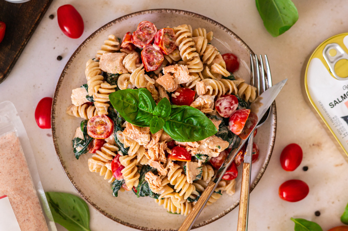 Krémové těstoviny s lososem Krémové těstoviny s lososem