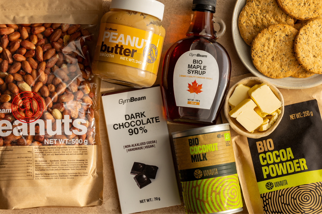 Arašídový dort s čokoládovou polevou - ingredience