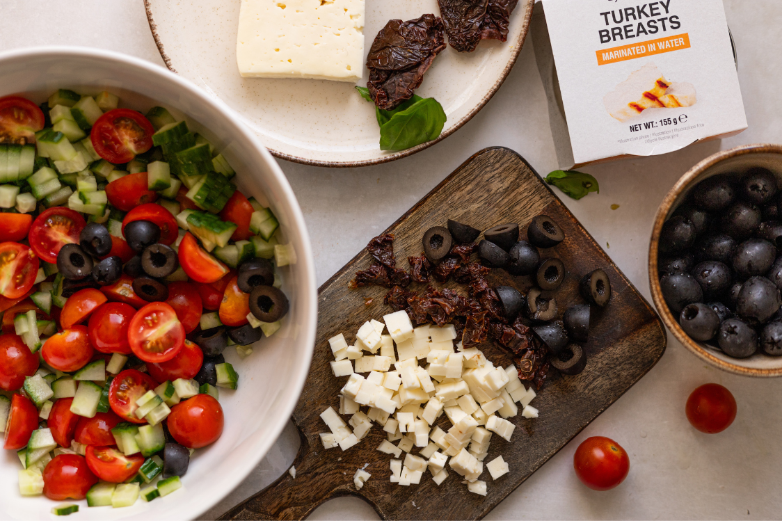 Bulgurový salát s krůtím masem - ingredience