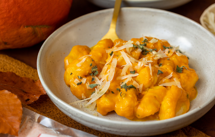 Ricetta fit: Gnocchi di quark con crema di zucca