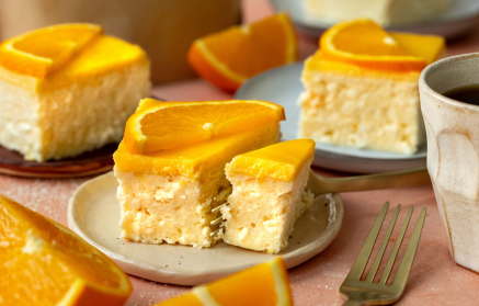 Ricetta FIT: Quadrotti all’Arancia e Formaggio Spalmabile