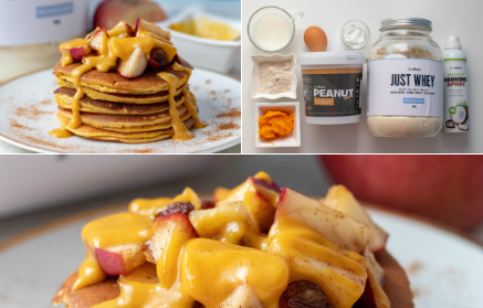 Ricetta fit: Pancake alla zucca con crema di arachidi e frutta