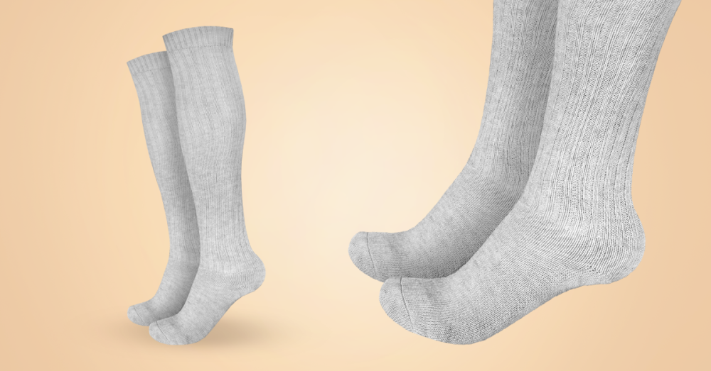 Calzini di Lana Alti al Ginocchio Grigio - BeastPink