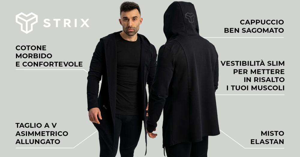 Cardigan con cappuccio Black - STRIX