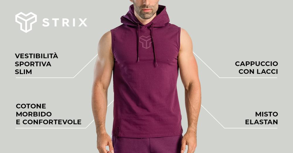 Essential Hoodie Tank Top Plum - STRIX