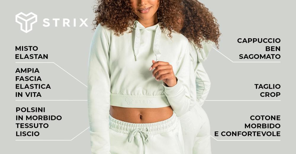 Women‘s Essential Cropped Hoodie Moon Grey - STRIX