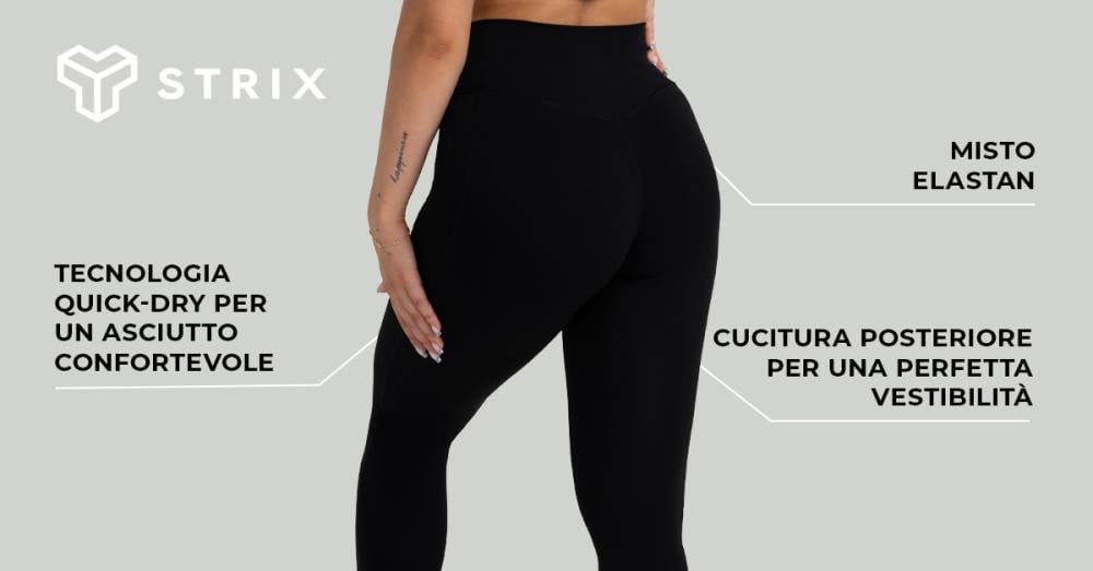 Leggings Donna Nero - STRIX