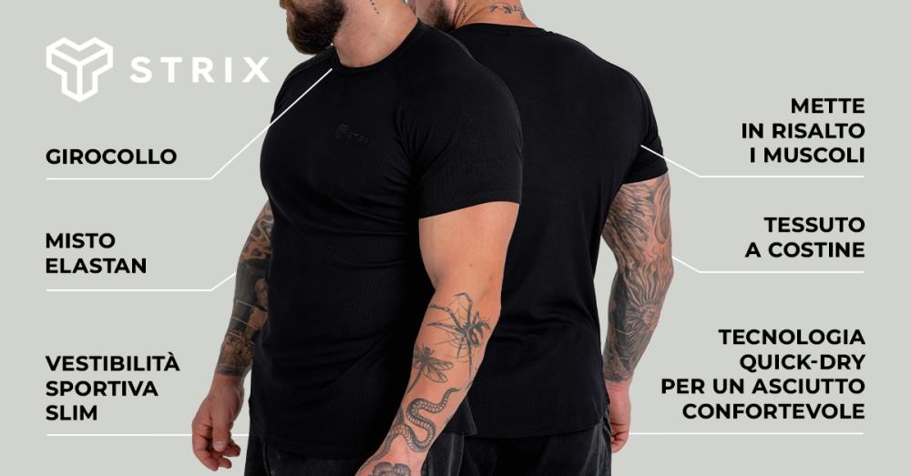 Ribbed T-Shirt Black - STRIX