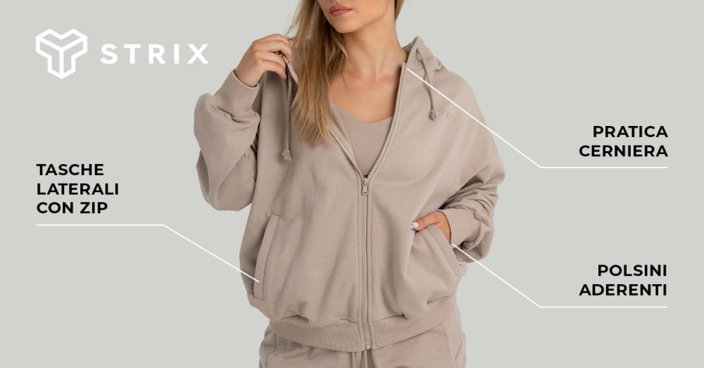 Felpa con cappuccio e zip da donna - STRIX