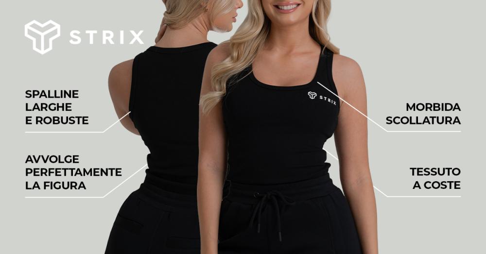 Canotta a coste da donna nera - STRIX