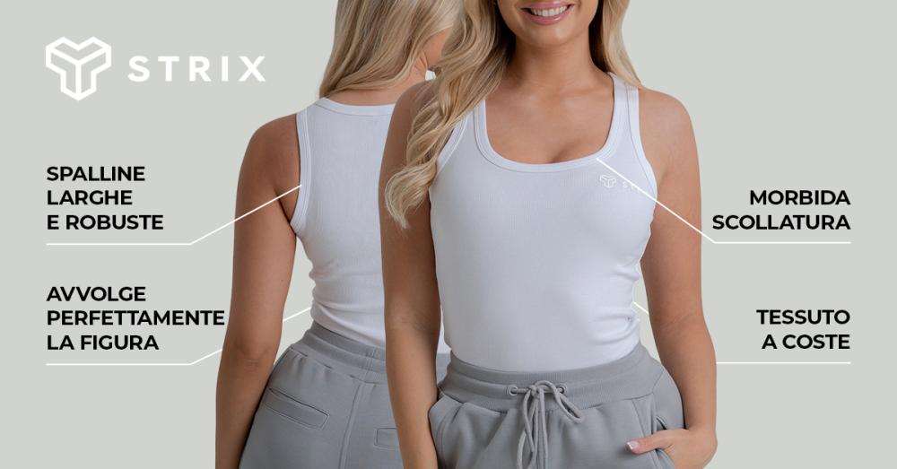 Canotta a coste da donna nera - STRIX