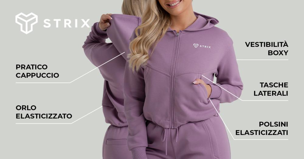 Felpa con cappuccio ZOA Zip-Up Donna Nero - STRIX