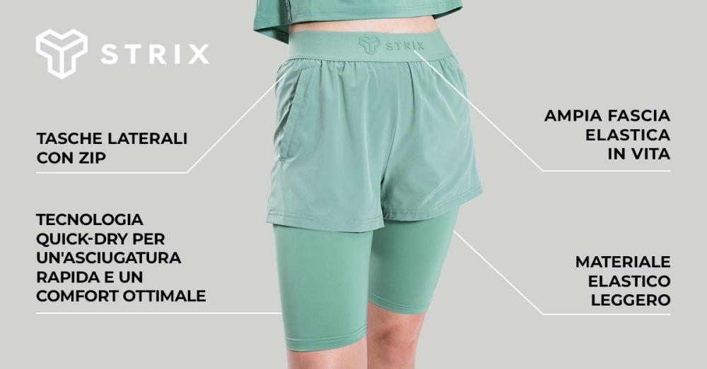 Pantaloncini ULTRA 2in1 Donna Agave - STRIX