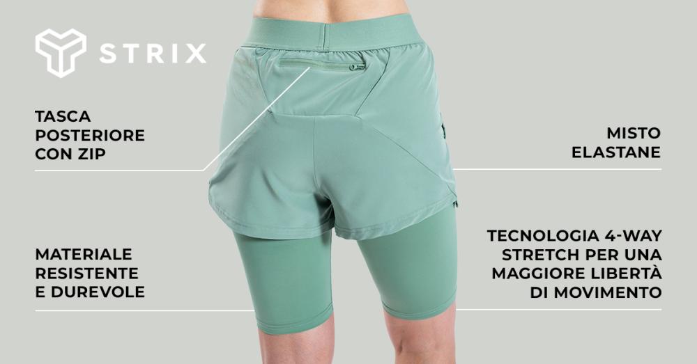 Pantaloncini ULTRA 2in1 Donna Agave - STRIX