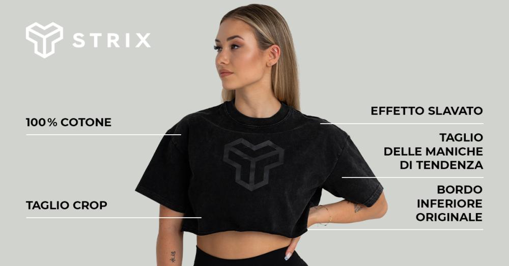 CropTop da donna lavato nero - STRIX
