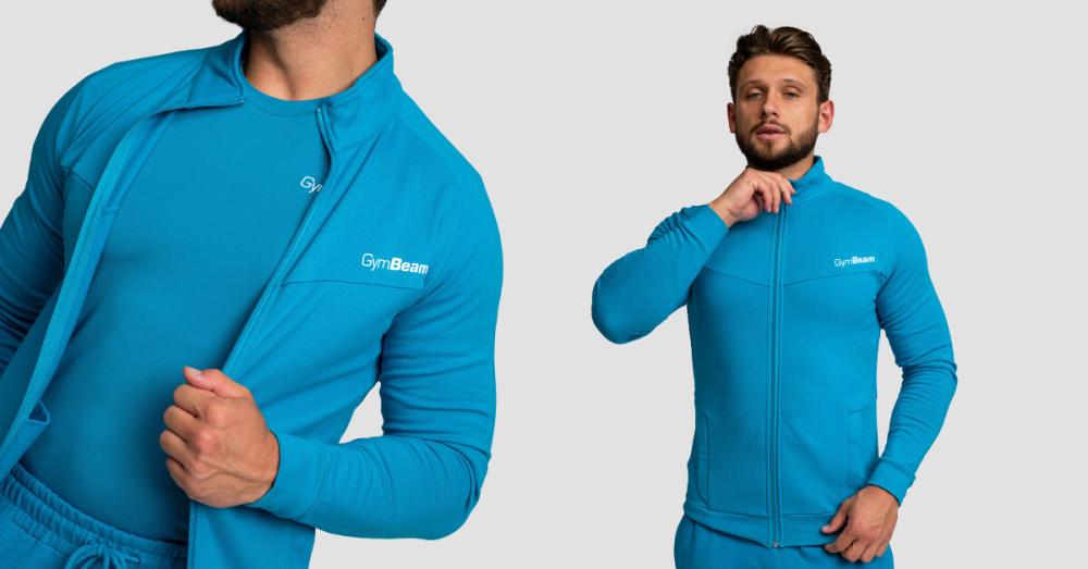 Felpa con Zip Limitless Aquamarine - GymBeam