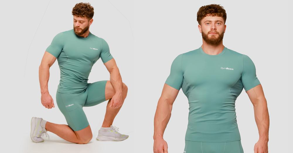 T-Shirt Mid Compression Blue - GymBeam