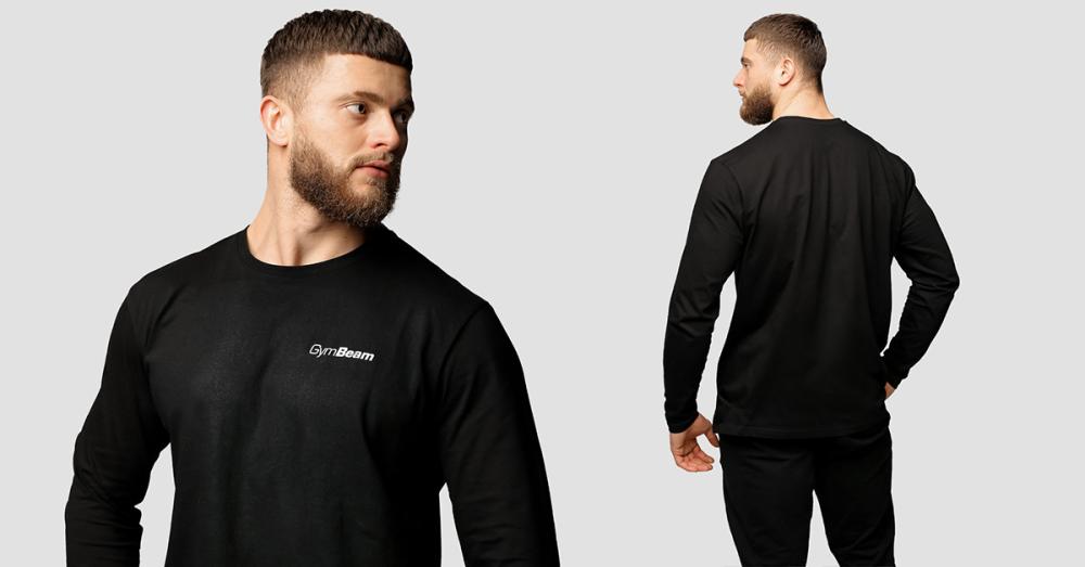 Maglia a Maniche Lunghe da Uomo Basic Black - GymBeam