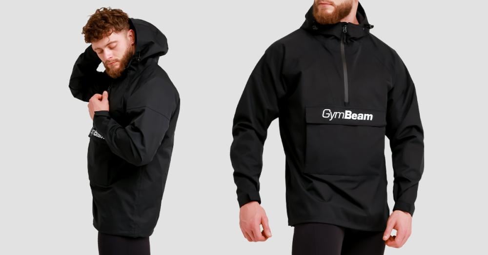 Giacca Smock Antipioggia Uomo Nero - GymBeam 