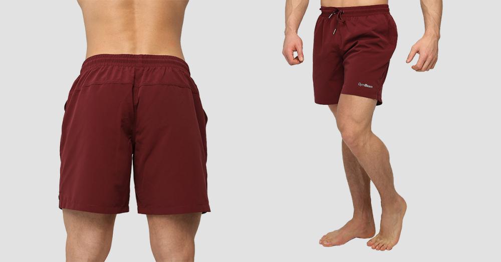 Pantaloncini da bagno da uomo Burgundy - GymBeam