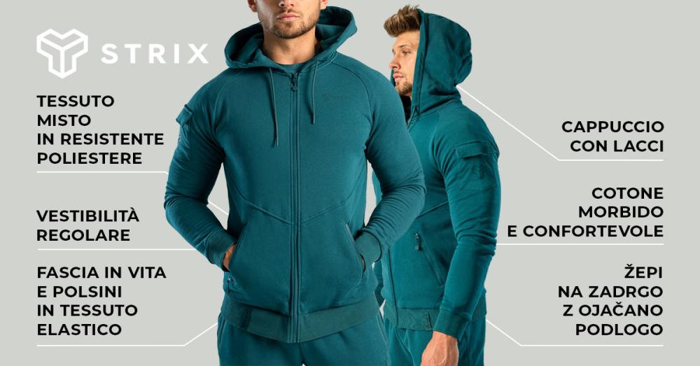 Felpa con cappuccio con zip Nova Deep Teal - STRIX