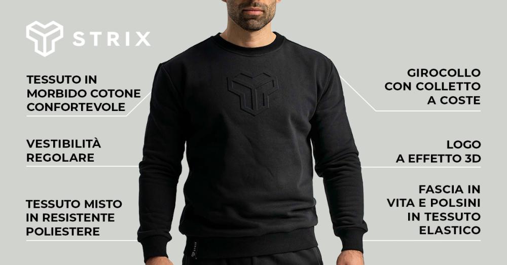 Felpa con logo in 3D Black - STRIX