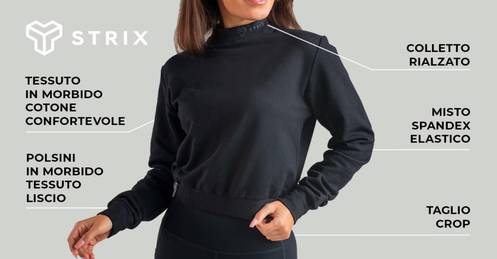 Felpa da Donna Essential High-Neck Black - STRIX - 