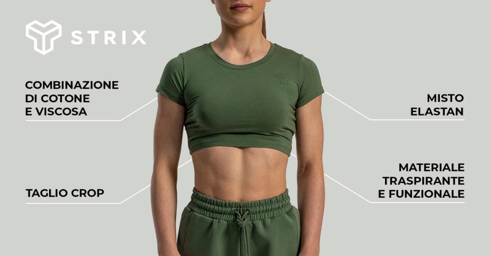 Crop Top Essential Donna Cedar Green - STRIX