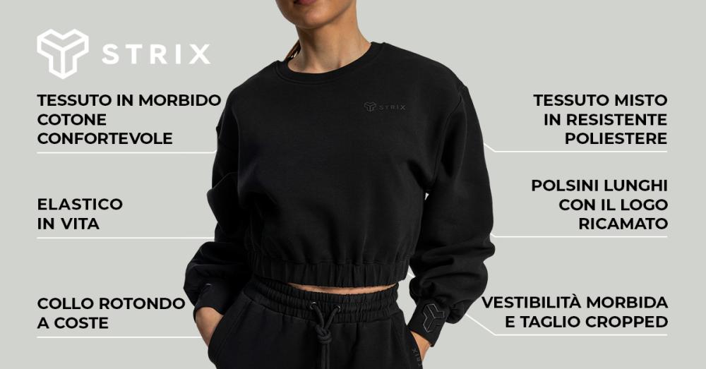 Maglione Lunar Cropped Donna Nero - STRIX