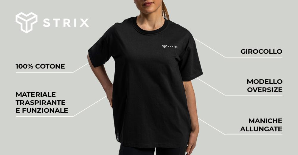T-Shirt da Donna Lunar Oversize Black - STRIX