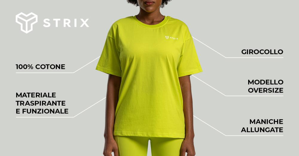 T-Shirt da Donna Lunar Oversize Chartreuse - STRIX