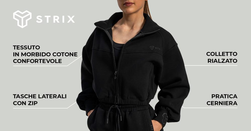Felpa con Zip Lunar da Donna Black - STRIX