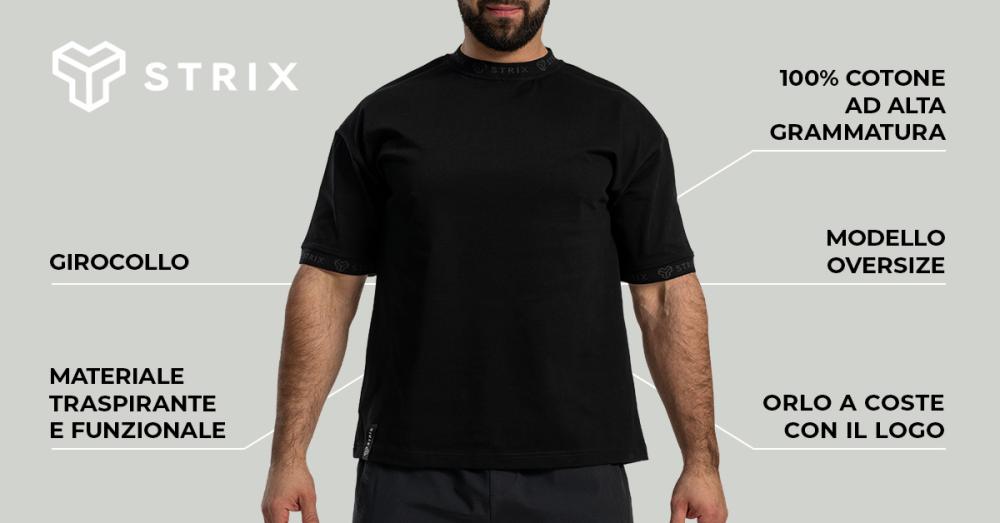 T-Shirt Oversize Heavy Black - STRIX
