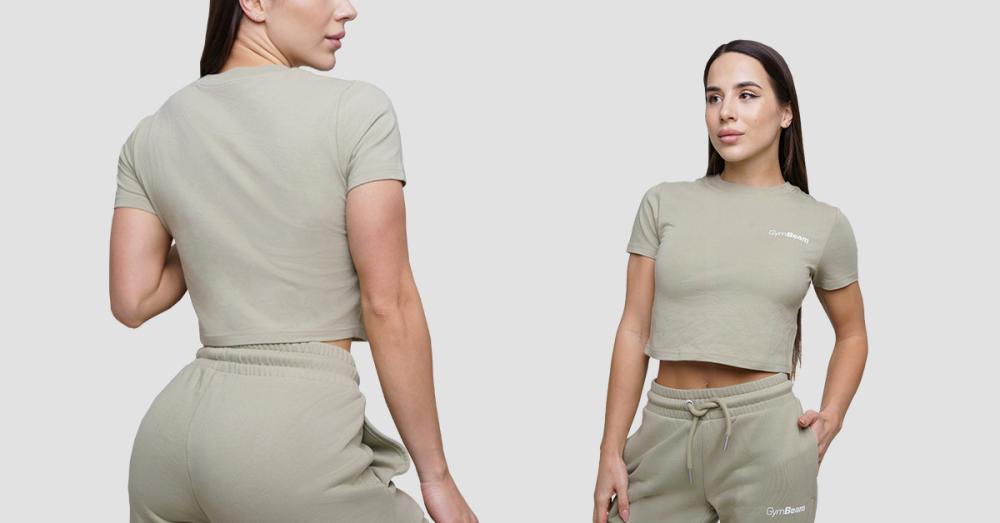 T-Shirt Cropped da Donna Agile Sage - GymBeam