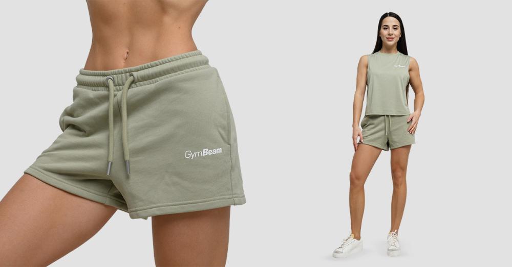 Pantaloncini da donna Agile Sweatshorts Sage - GymBeam