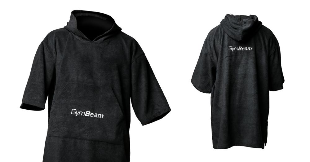 Asciugamano Poncho Terry Black - GymBeam