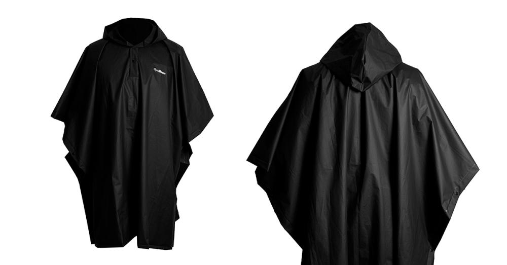 Poncho resistente all'acqua nero - GymBeam 