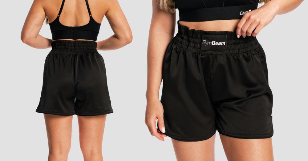 Pantaloncini da Boxe Combattimento Donna Nero - GymBeam