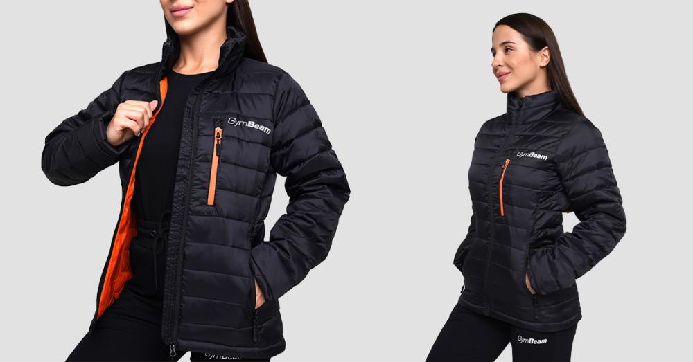 Giacca Puffer Donna Nero/Arancione - GymBeam