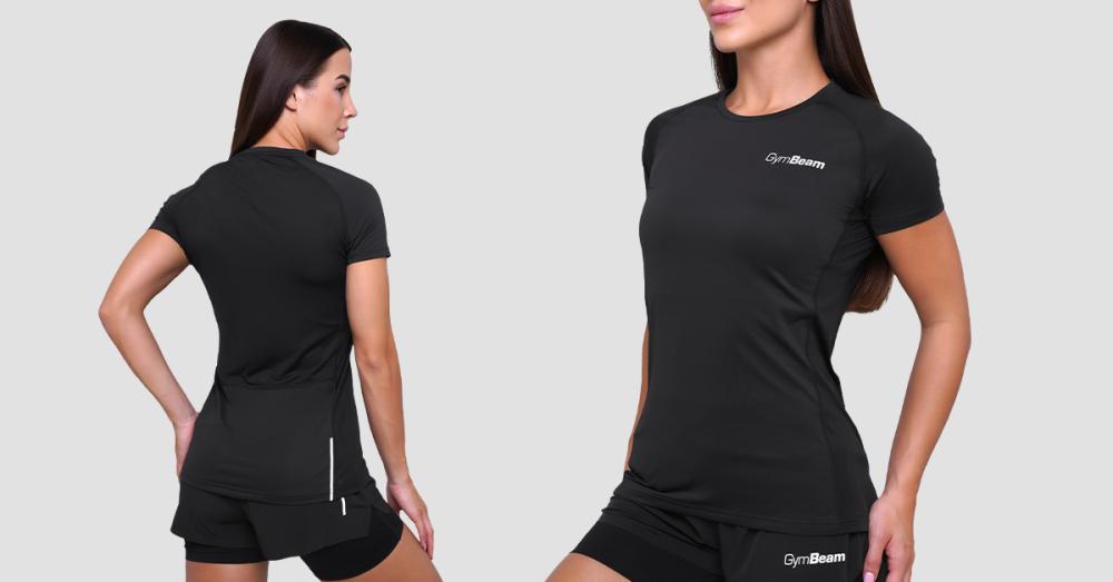 Maglietta Pulse Running Donna Nera - GymBeam