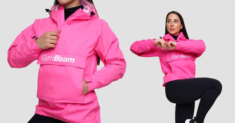 Giacca smock antipioggia donna fucsia - GymBeam