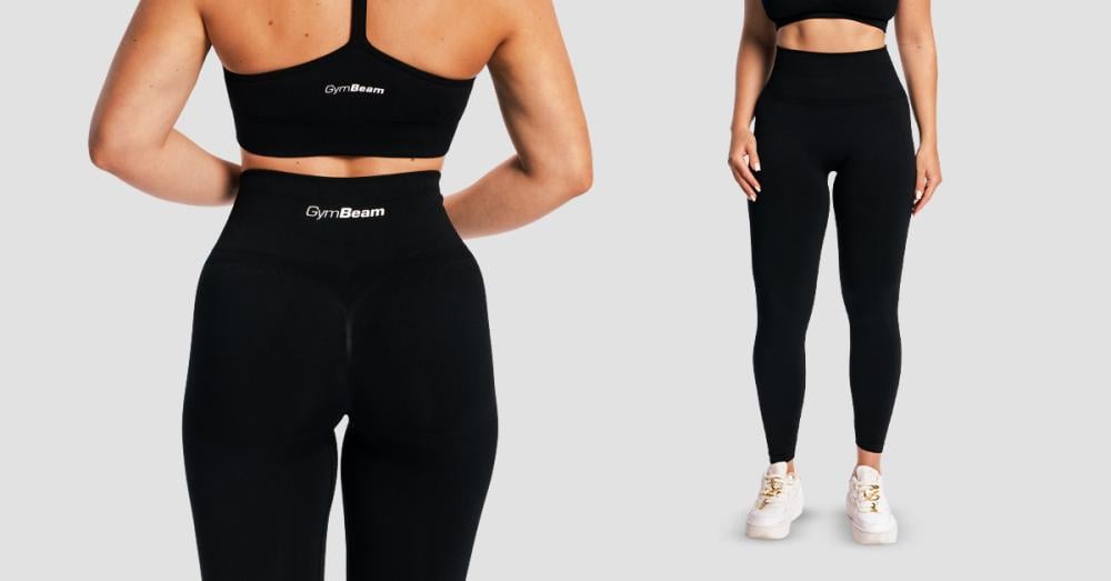 Leggings senza cuciture da donna Sculpt Black - GymBeam