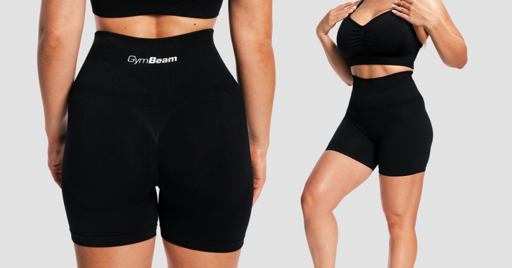Pantaloncini da donna Sculpt Seamless Black - GymBeam