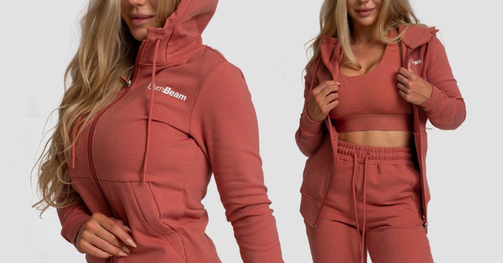 Felpa con Cappuccio e Zip da Donna Limitless Cinnamon - GymBeam