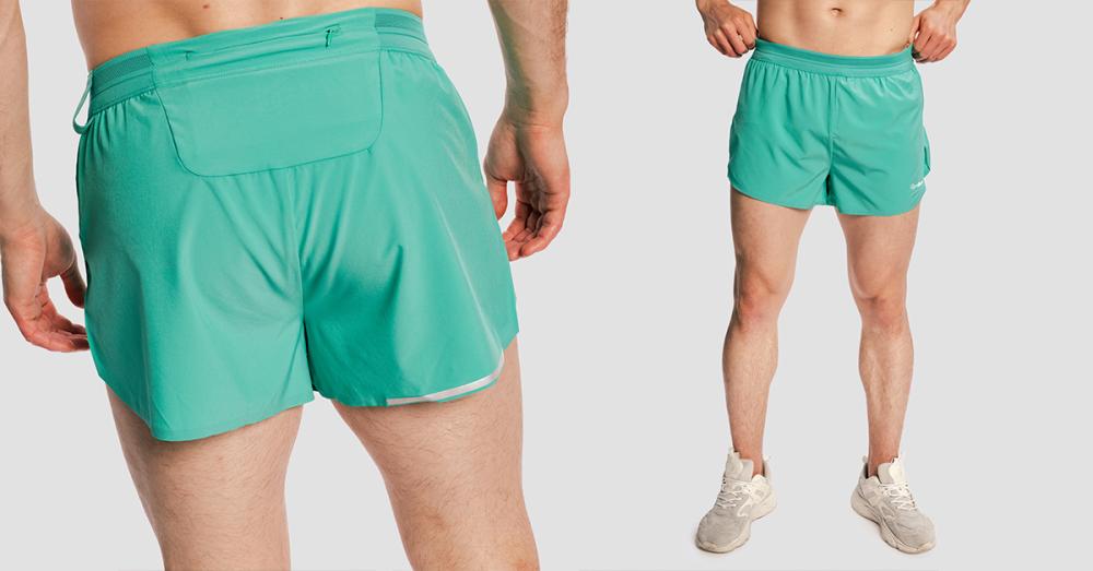 Pantaloncini da running Pulse X Green - GymBeam da uomo