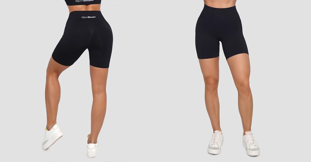 Pantaloncini da donna Lift Black Seamless - GymBeam